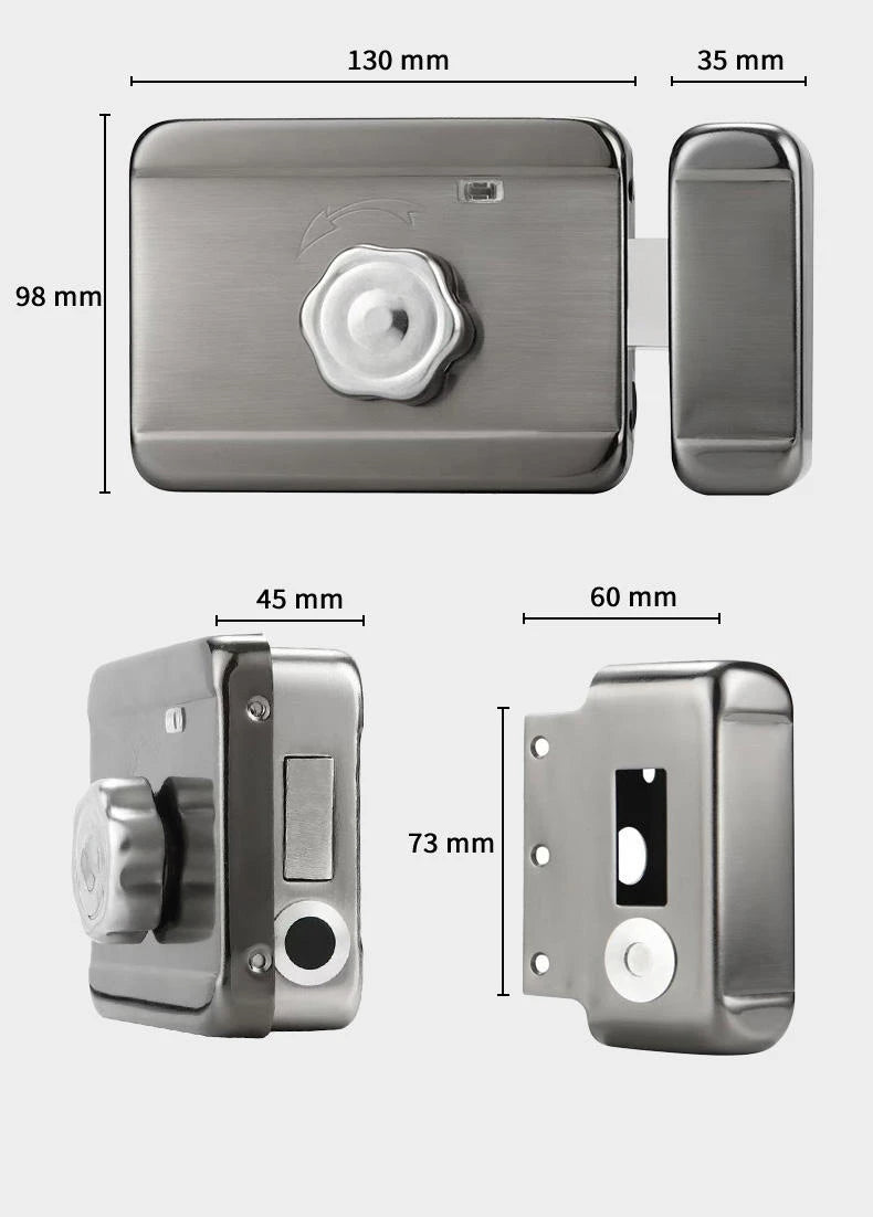 Wireless Electronic Rim Lock Kit for Home Biometric Fingerprint Password Unlock Tuya Smart Cloud Lock Steel Compatibility