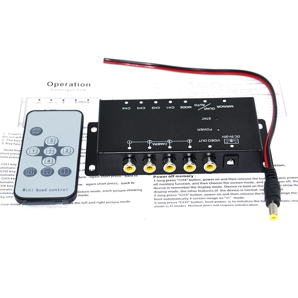 IR control 4 Cameras Video Control Car Cameras Image Switch Combiner Box For Left view Right view Front Rear Parking Camera Box