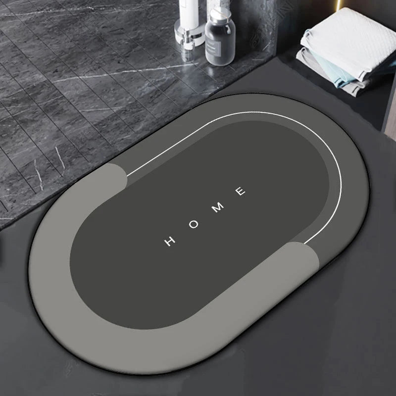 Quick Drying Soft Diatomite Bath Mat Super Absorbent Non-Slip Bathroom Floor Mat for Shower Toilet Entrance
