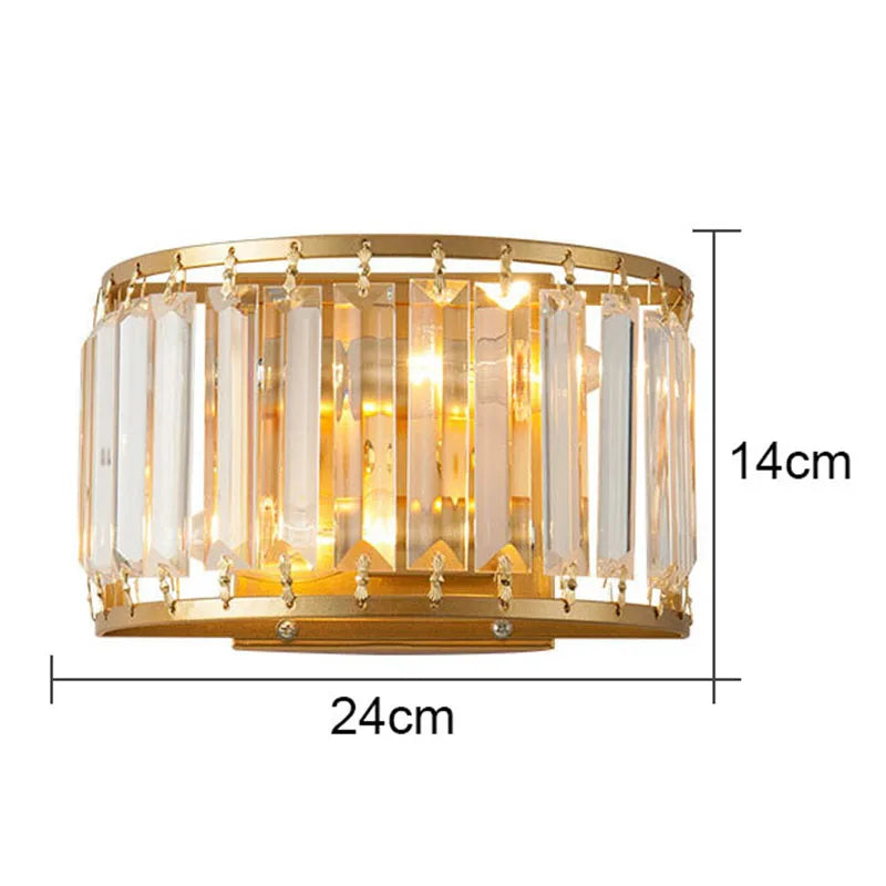Modern Light Luxury Crystal Wall Lamp Bedroom Bedside Simple Atmosphere Living Room Background Minimalist Room Lighting