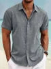 2026 Summer European and American Tie-Dyed Young Casual Linen Short-Sleeved Shirt