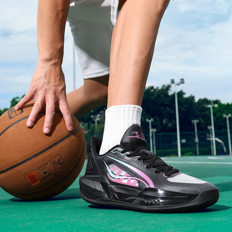 Logo Custom Ergonomic Support Indoor Outdoor Performance Sneakers Stability Low Profile slip Resistant Traction Basketball Shoes