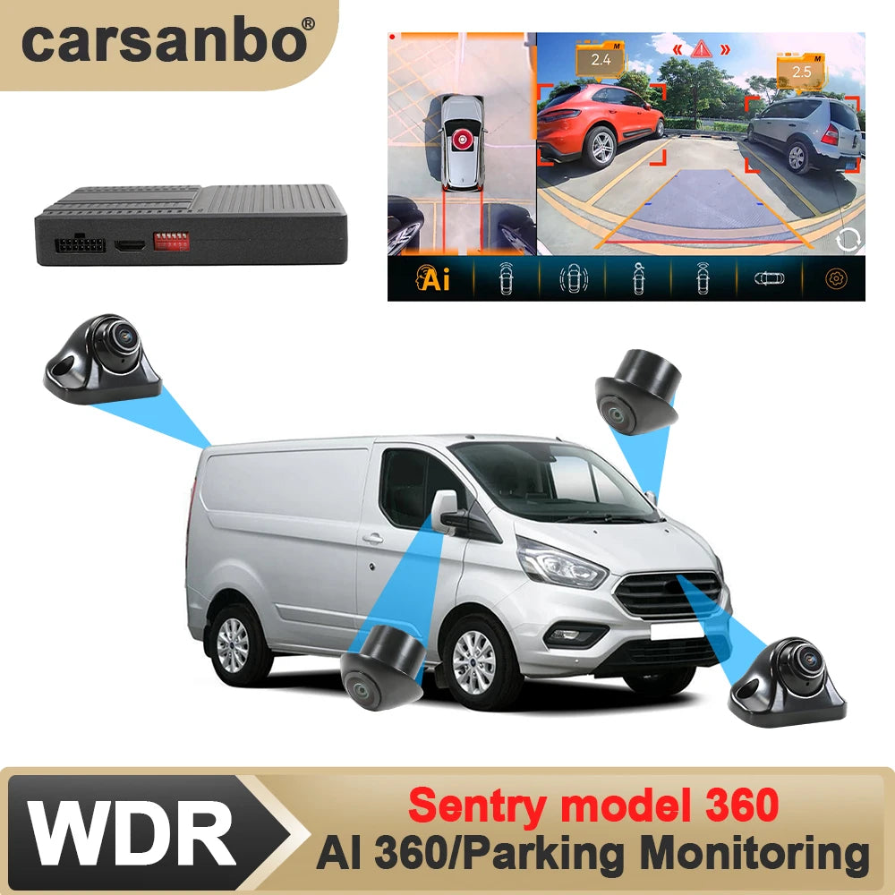 Super Night Vision 1080p 3D Car 360 Around View Camera System With Ai Function