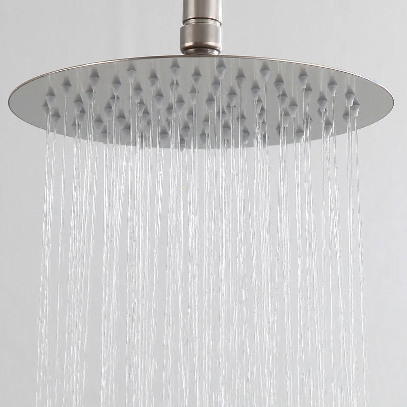 Luxury CE Certified Stainless Steel 304 Shower Tap Set Hot and Cold Rain Set Shower High Pressure Brushed Nickel Shower Kit
