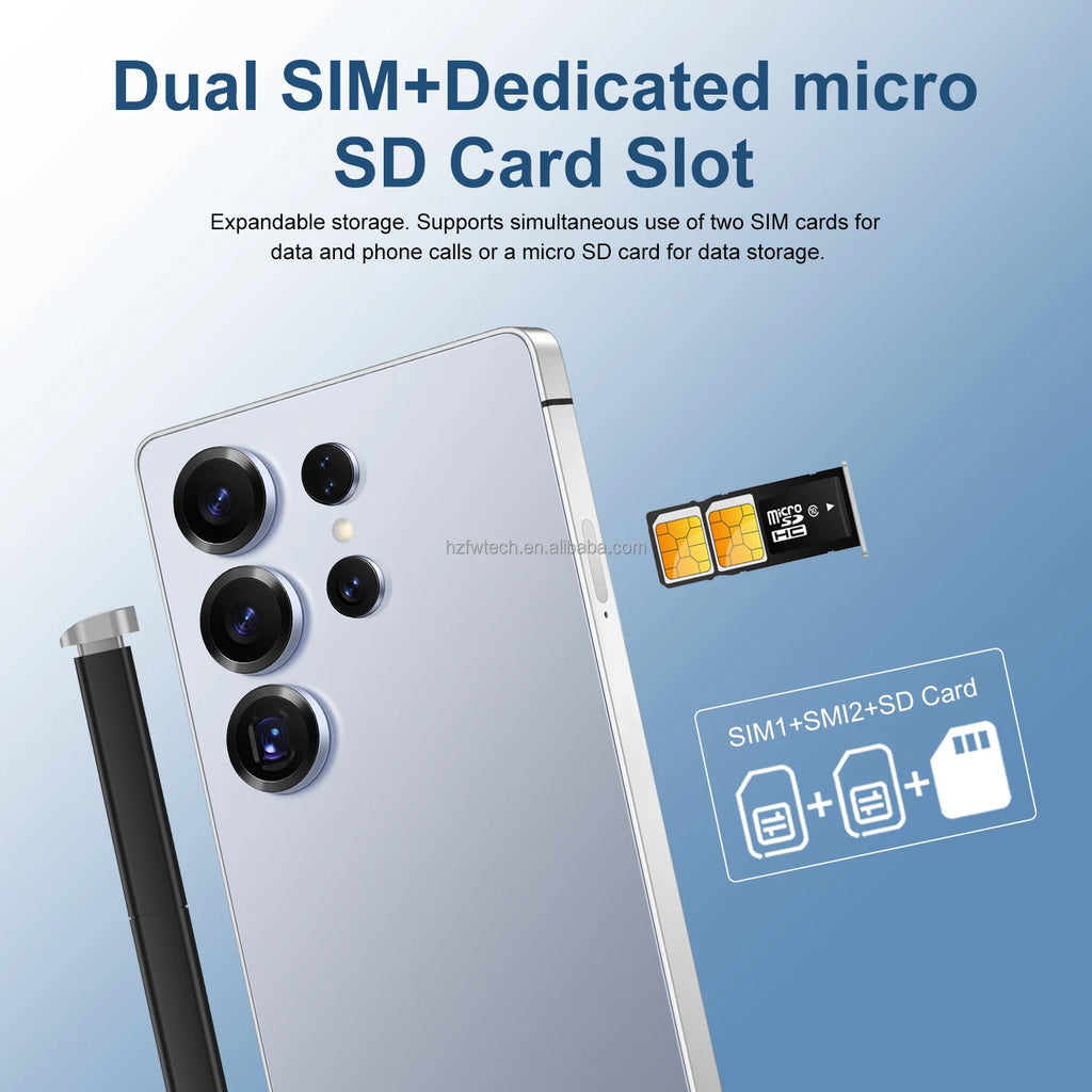S25 Ultra 16GB+1TB Smartphone Android 14.0 Mobile Phones 7.3inch Unlocked Dual Card 5G Phones