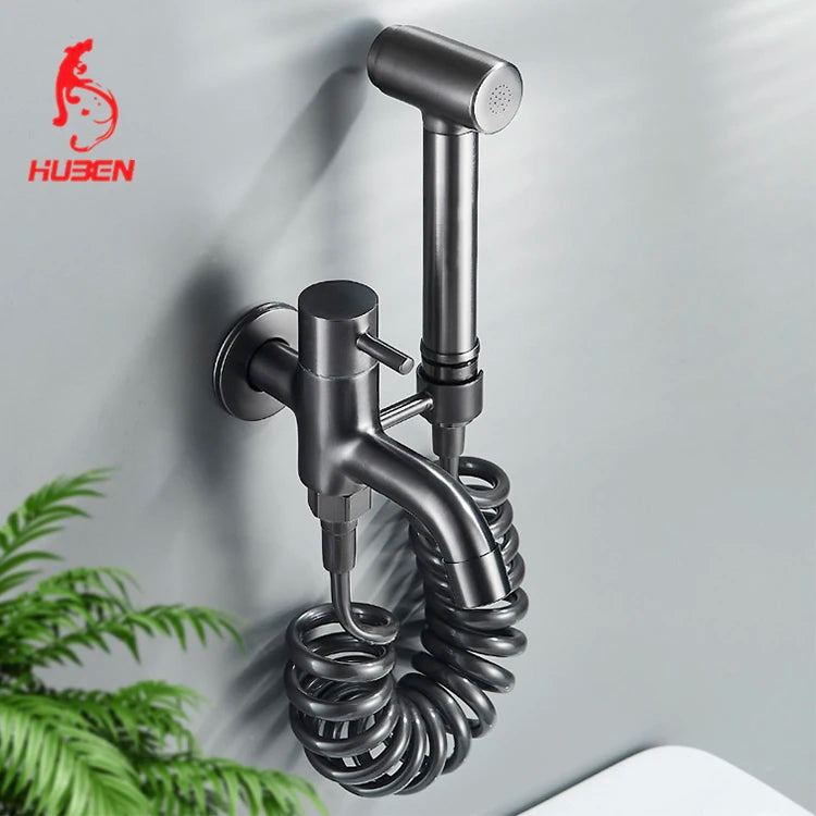 High Pressure Non Electric Eco-Friendly Easy Installation Modern Brass Wall-Mounted Bathroom Shower Bidet Toilet Dual