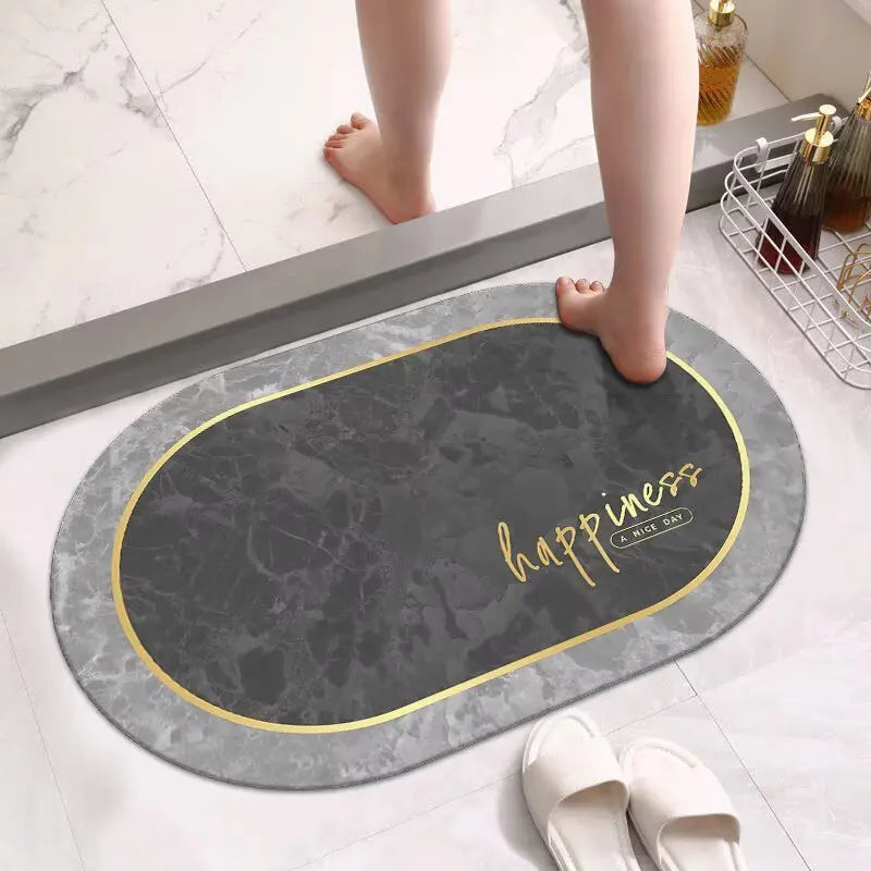 Modern Custom Printed Foot Shower Diatom Bathroom Rugs Mats Water Absorbent Sustainable Floor Non-Slip Diatomite Bath Mats