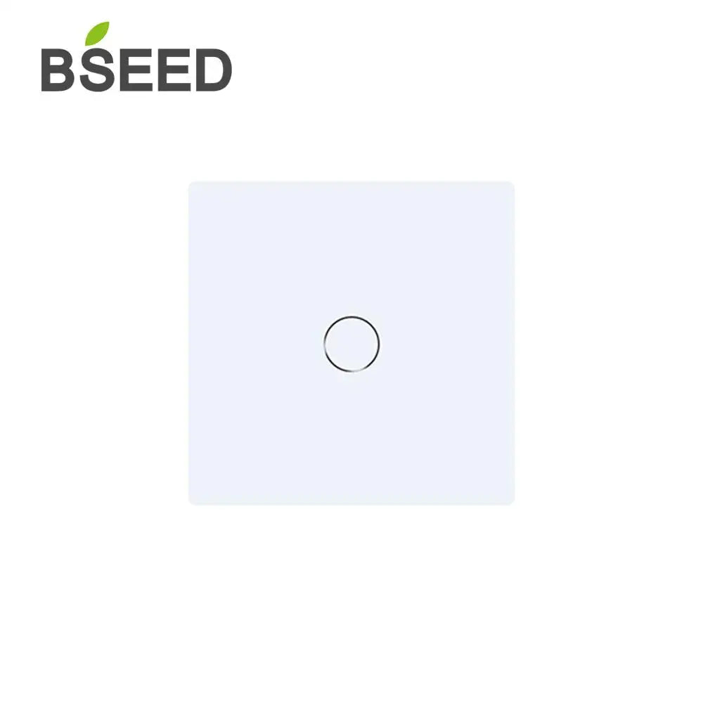 BSEED Wall Light Switches Small Glass Panel Parts 1/2/3Gang White Black Gold Touch Switches Crystal Parts 47mm