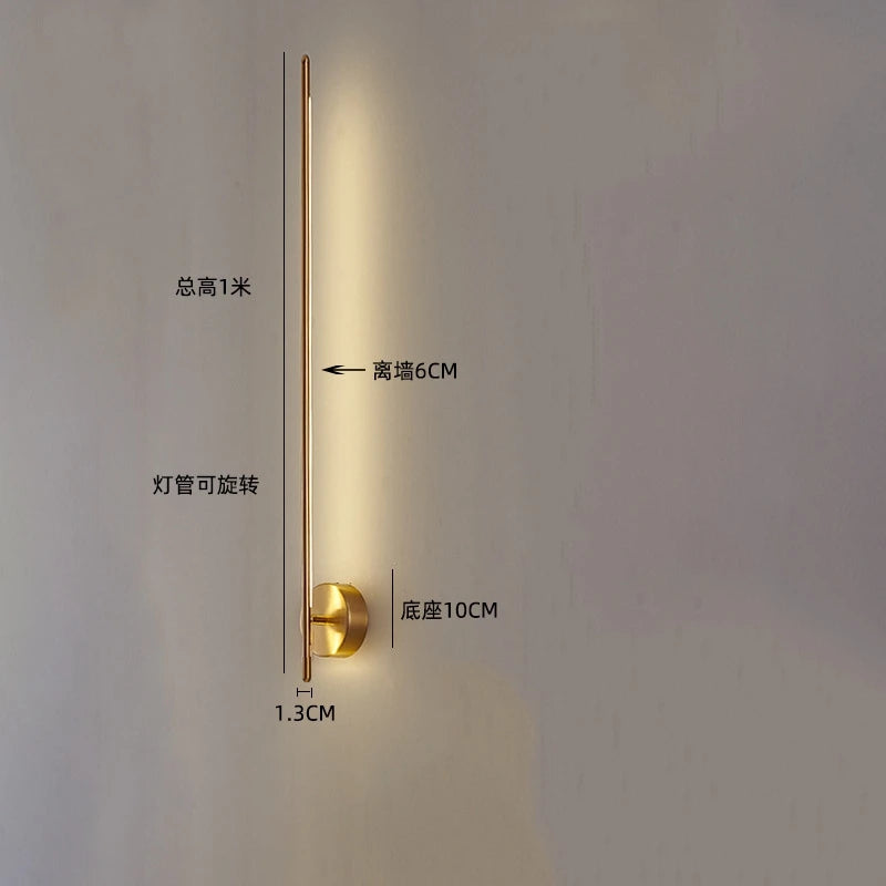 Modern Simple Line Wall Lamps Nordic Living Room Luxury Wall Decor Led Wall Light Creative Aisle Rotating Lam Wall Sconce Lights