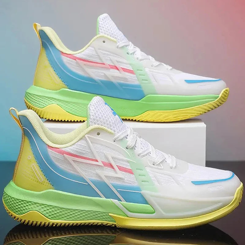 New High Quality Outdoor Anti Slip Custom Breathable Mesh Height Increasing Fashion Sneakers Lace-up Basketball Shoes