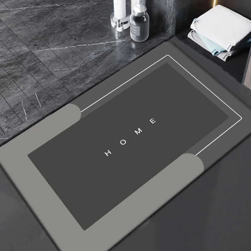 Quick Drying Soft Diatomite Bath Mat Super Absorbent Non-Slip Bathroom Floor Mat for Shower Toilet Entrance