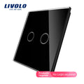 Livolo Luxury White Pearl Crystal Glass, EU standard, Single Glass Panel For 2 Gang  Wall Touch Switch,VL-C7-C2-11 (7 Colors)