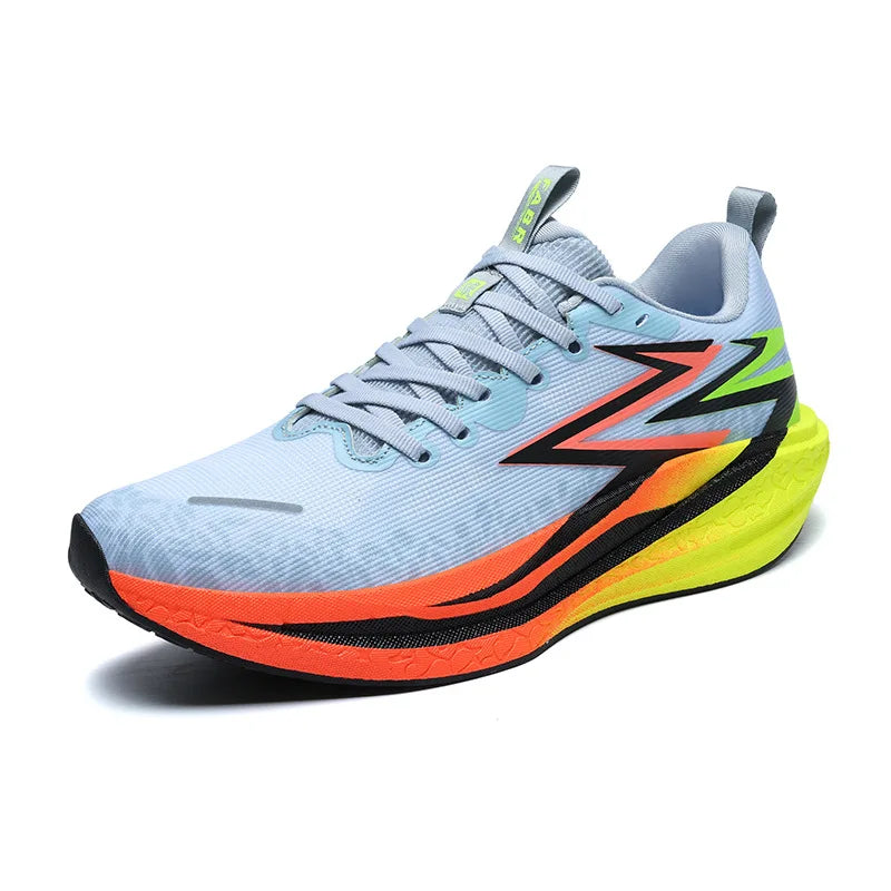 New Pointed Running Shoes Marathon Casual Sports Breathable Mesh Lightweight Lace-Up Closure Unisex Summer Cushioning TPR
