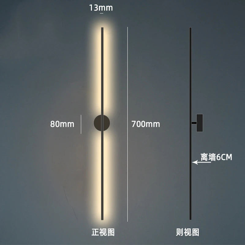 Modern Simple Line Wall Lamps Nordic Living Room Luxury Wall Decor Led Wall Light Creative Aisle Rotating Lam Wall Sconce Lights