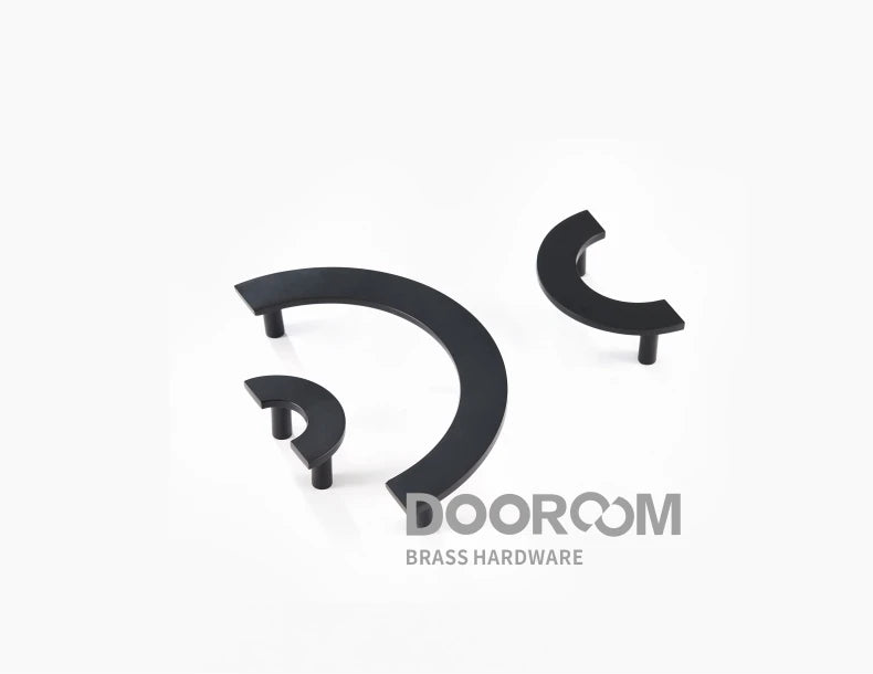 Dooroom Brass Furniture Handles Modern Light Luxury Semi Circle Pulls Wardrobe Dresser Cupboard Cabinet Drawer half moon Knobs