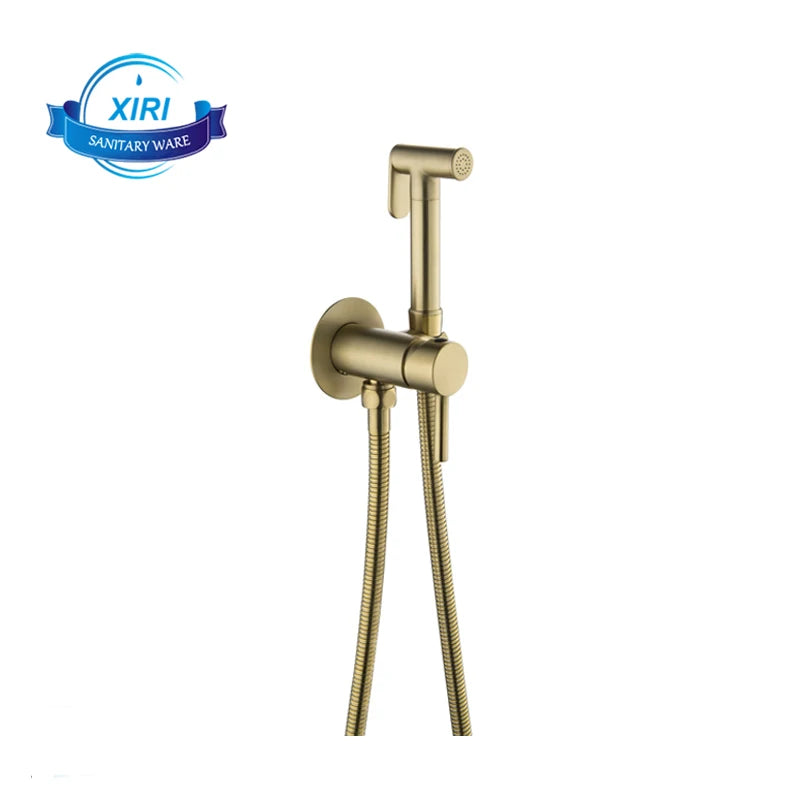 Toilet Flushing Partner Wall Mounted Brass Hot and Cold Bidet Spray Gun Pressurized Gold Body Cleansing Flushing Ass SF1357