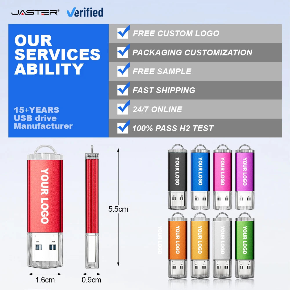 JASTER  Plastic USB 2.0 Memory Stick Thumb Jump Drives 16GB Pendrive U Disk 64gb Usb Key Flash Drive