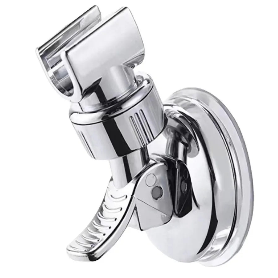 Adjustable Shower Head Holder Removable Suction Cup Shower Head Bracket No Drill Shower Head Bracket Rack with Chrome Accessory