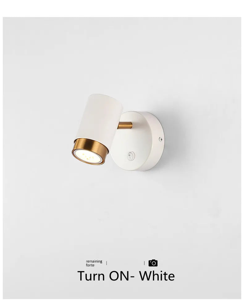 5W Wall Lamp Black/White Modern Aisle Wall Light Adjustable For Bedside Bedroom Lights Corridor sconce AC110-240VGU10 LED Switch
