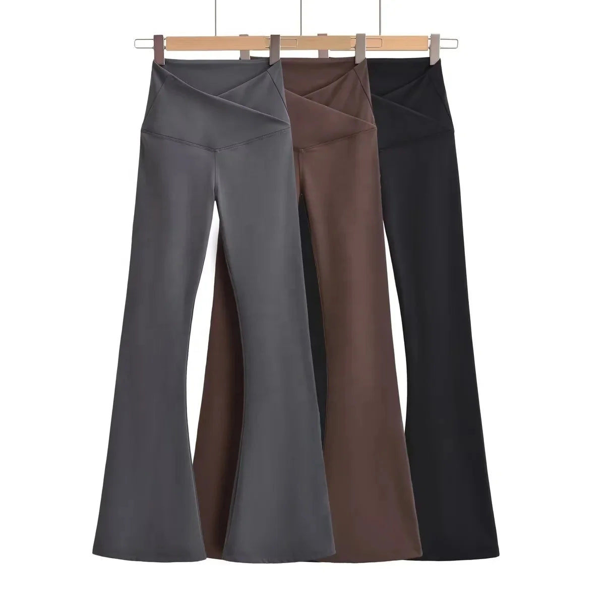 Women V Cut Stretchy Thick Comfortable Soft Quick Dry Fleece Yoga Pants