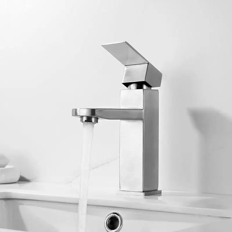 Cheap Price Classic Style Mounted Square Design Hot and Cold Water Taps Wash Basin Faucet Bathroom Tap Stainless Steel Faucets