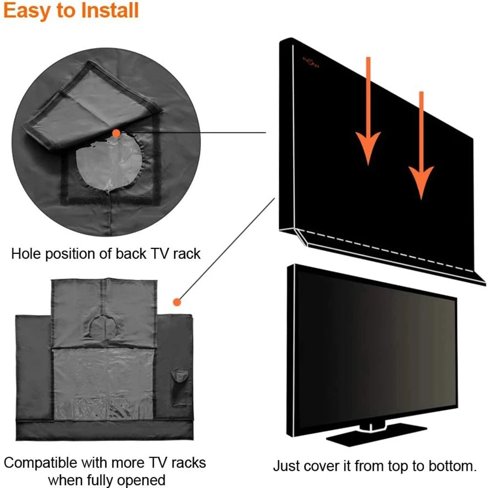 Outdoor TV Cover 22'' To 70'' Inch Weatherproof and Waterproof  TV Screen for Outside TV Enclosure Moving TV Display Protectors