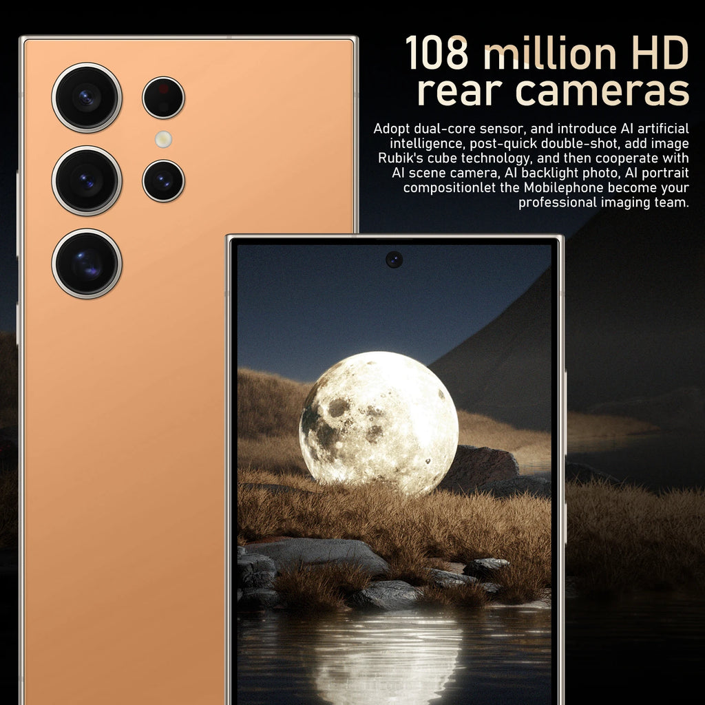 New S24 Ultra Phone Version Smartphone 4GB+128GB Android Cellphones Original Unlocked 5g Gaming Mobile Phones