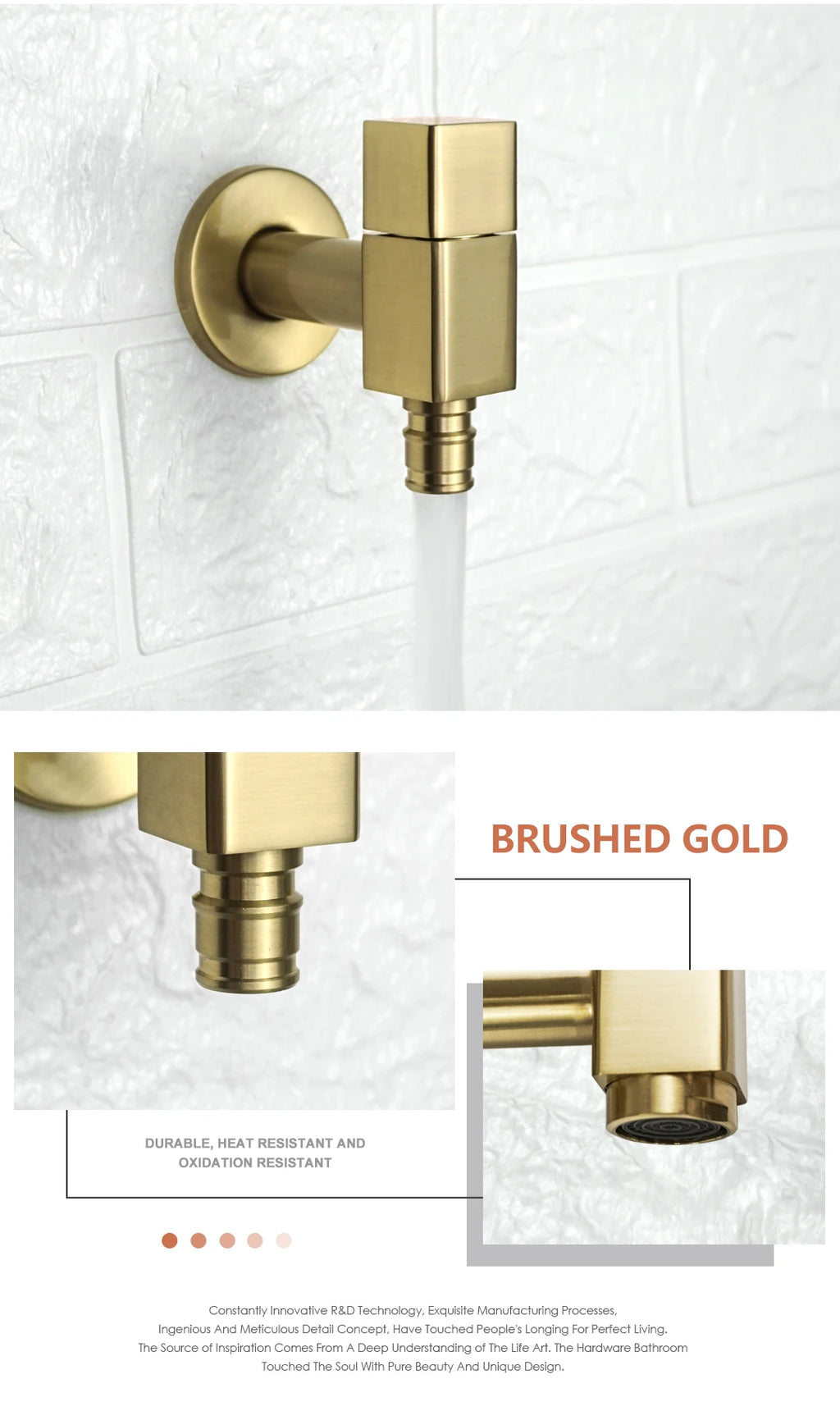 Washing Machine Faucet Tap Outdoor Garden Mop Pool Wash Faucets Bathroom Square Wall Mounted Solid Brass Sink Cold Water Tap