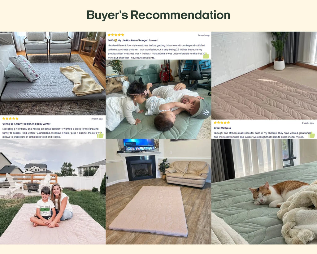 4inches Wheat Pattern Japanese Floor Futon Pad Cotton Folding Futon Compressible Tatami Mattress for Living Room