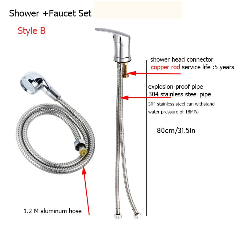 Manufacturer Wholesale Hair Salon Hot and Cold Faucets Copper Core Iron Cap 304 Steel Wire Outlet Valve Shampoo Faucet