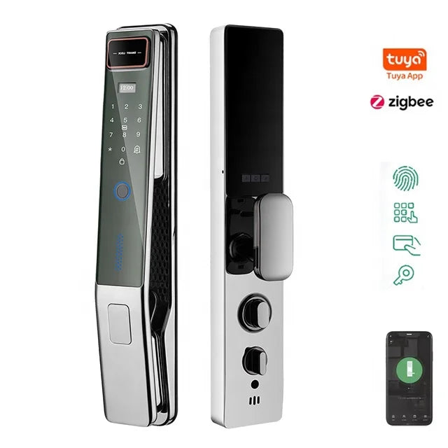 Factory Price Home Security Fingerprint Lock WIFI Door Tuya Zigbee Digital Biometric RFID IC Smart Door Lock With Doorbell