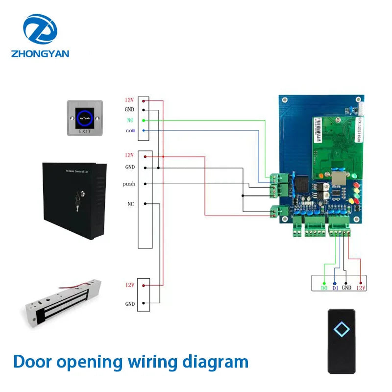 Zhongyan DC12V  NFC Contactless RFID Smart Card Reader Access Control 125Khz Wiegand 26 34  IC ID Door Lock Card Reader
