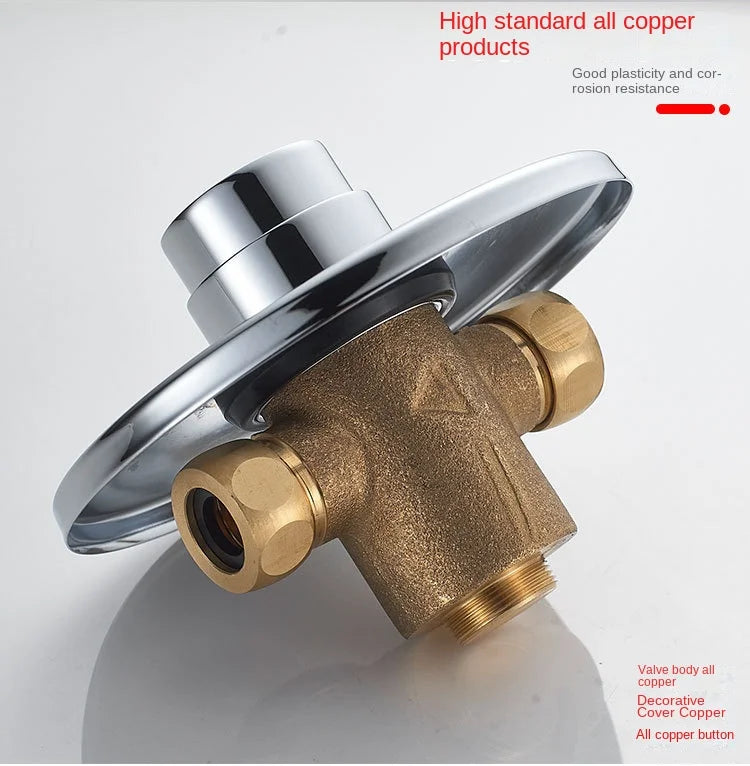 Swimming Pool Bathroom Concealed Single-cold Delayed Shower Tap Outdoor Beach Surface-mounted Push-button Delayed Shower Switch