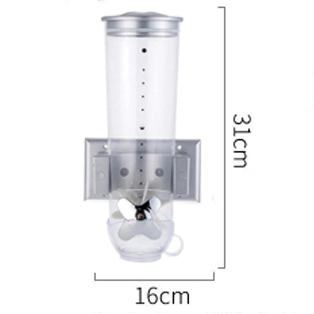 Kitchen Storage Food Organizer Wall Mounted Dry Food Cereal Dispenser Snack Grain Plastic Storage Container Box Rack for Home