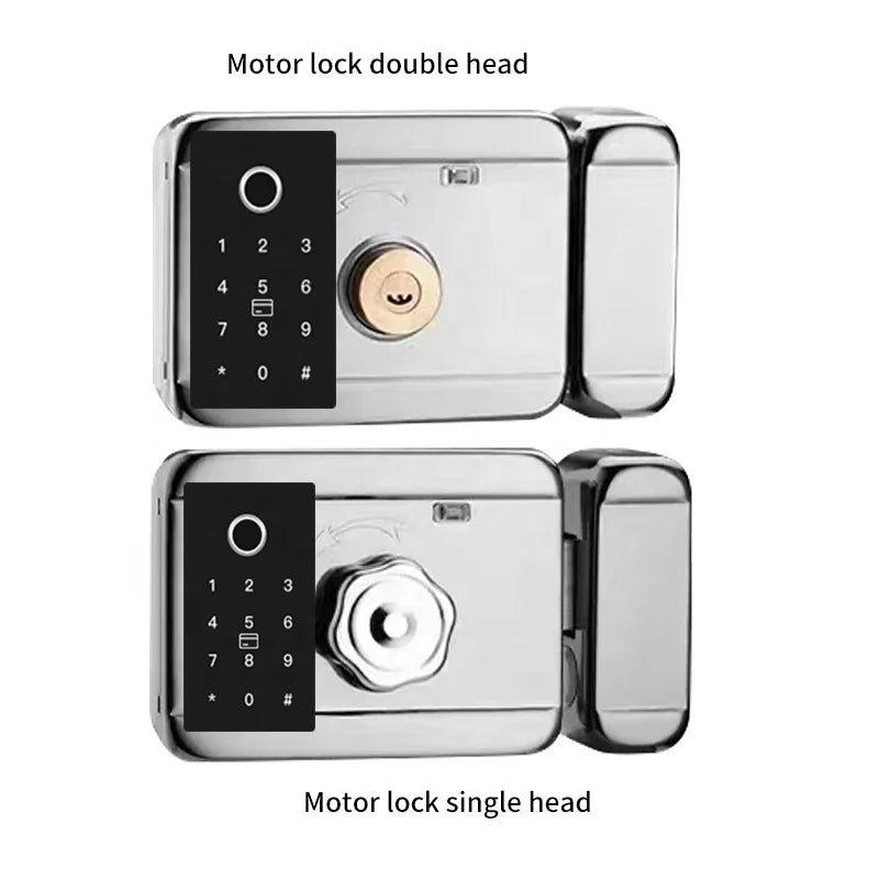 Waterproof Double Sides Rim Lock Tuya Wifi App RFID Digital Smart Fingerprint Door Lock for Outdoor Gate Front Door