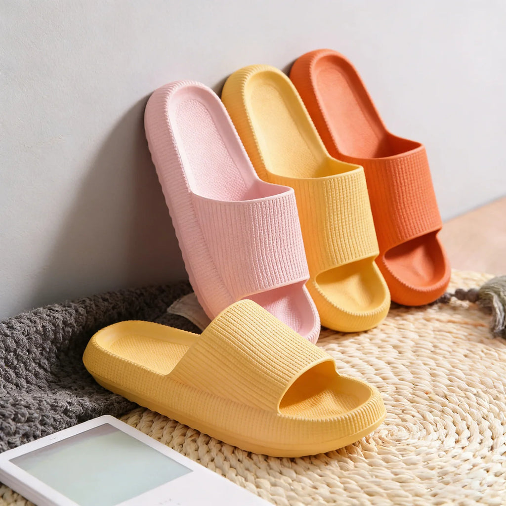 Men's Women's Lightweight Quick Dry Open-Toe EVA Shower Sandals Anti-Slip Platform Winter Cloud House Massage Pillow Slippers