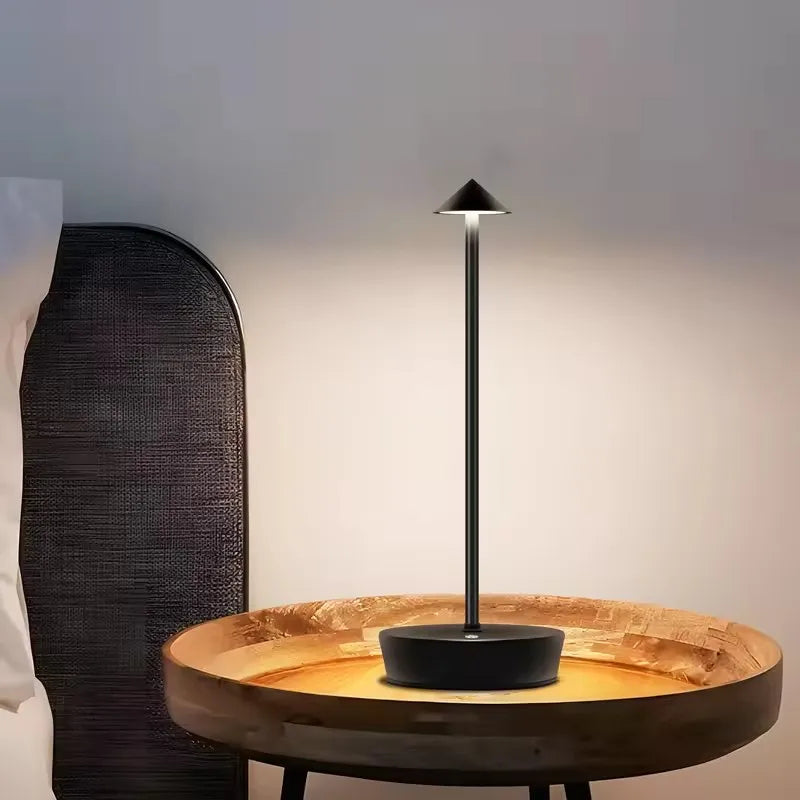 Rechargeable Cordless LED Table Lamp with Touch Control Dimmable & Eco-Friendly Modern Design for Bedroom Use