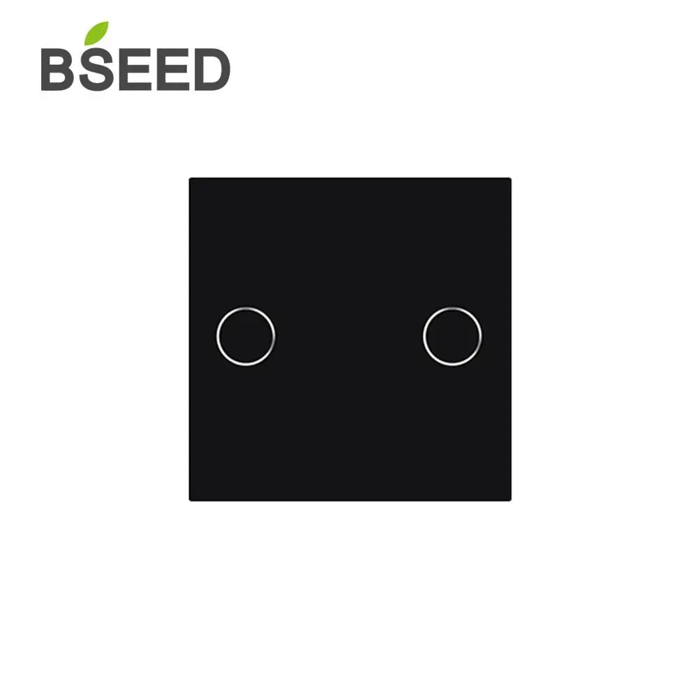 BSEED Wall Light Switches Small Glass Panel Parts 1/2/3Gang White Black Gold Touch Switches Crystal Parts 47mm