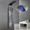 Contemporary LED Light Hydroelectric Shower Screen Stainless Steel with Temperature Display Soft Rain Spray Pattern