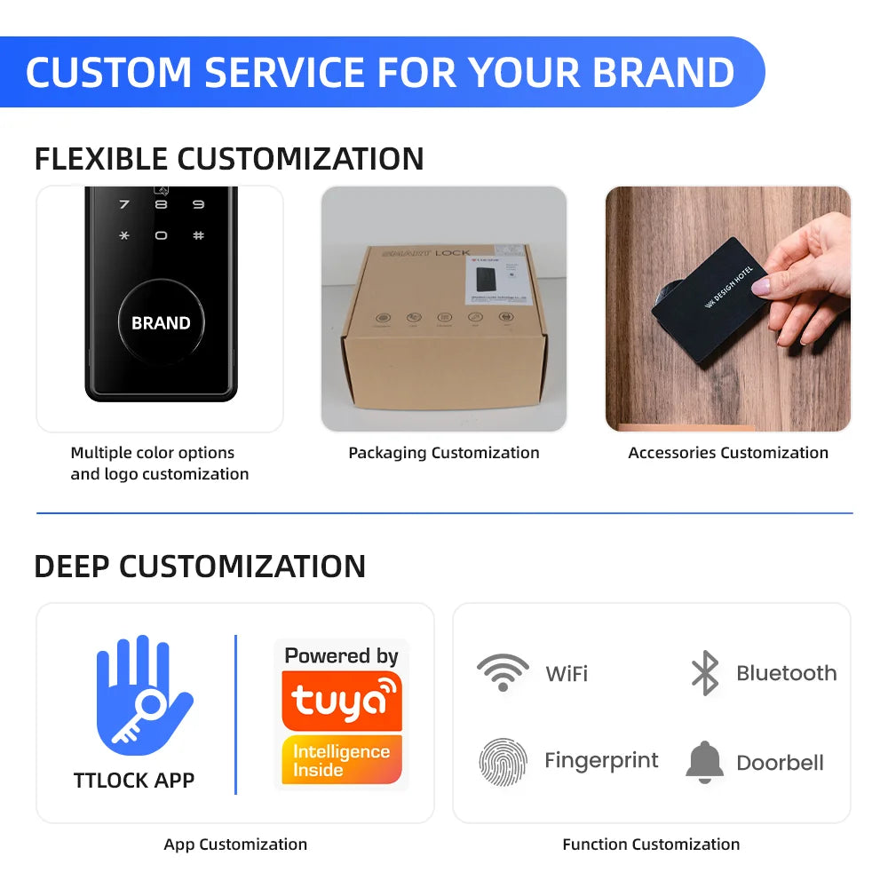 Locstar Innovation Ttlock App-Controlled Fingerprint Key Password  Smart Biometric Digital Door Lock