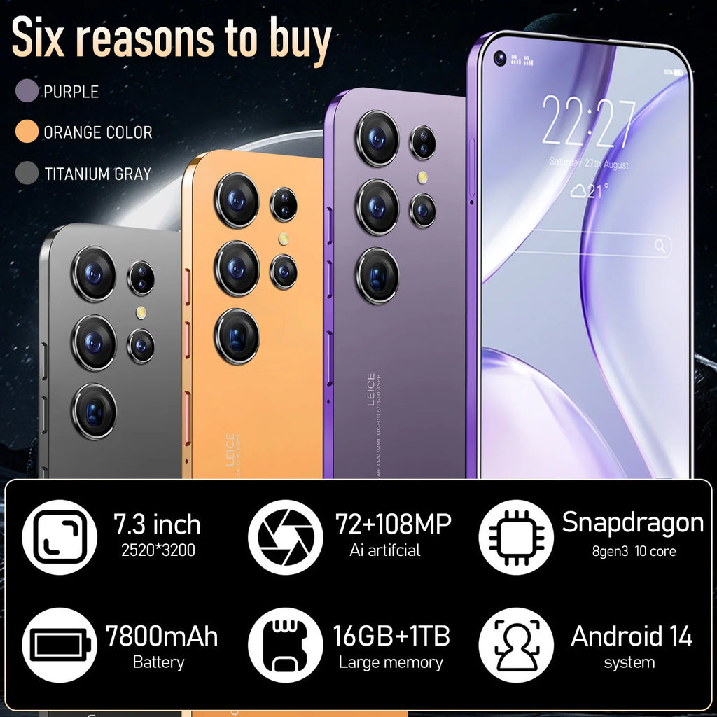 Original Phones S24 ultra Smartphones for S24 ultra 16GB+1TB 5G Dual SIM Cellphone Mobile Phone S24 ultra 5g Smartphone