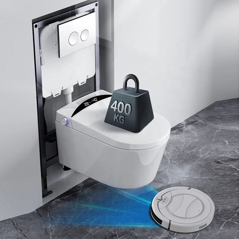 Wall Mounted Automatic Luxury Shower Toilet Wall hang Smart Toilet Bathroom Slim Electronic Toilet