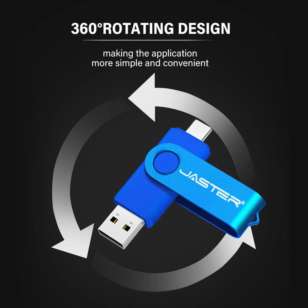 High Quality 2-in-1 Smart Phone Pendrive 8GB to 128GB 2.0 USB C Stick Type C Flash Drives New Plastic Product