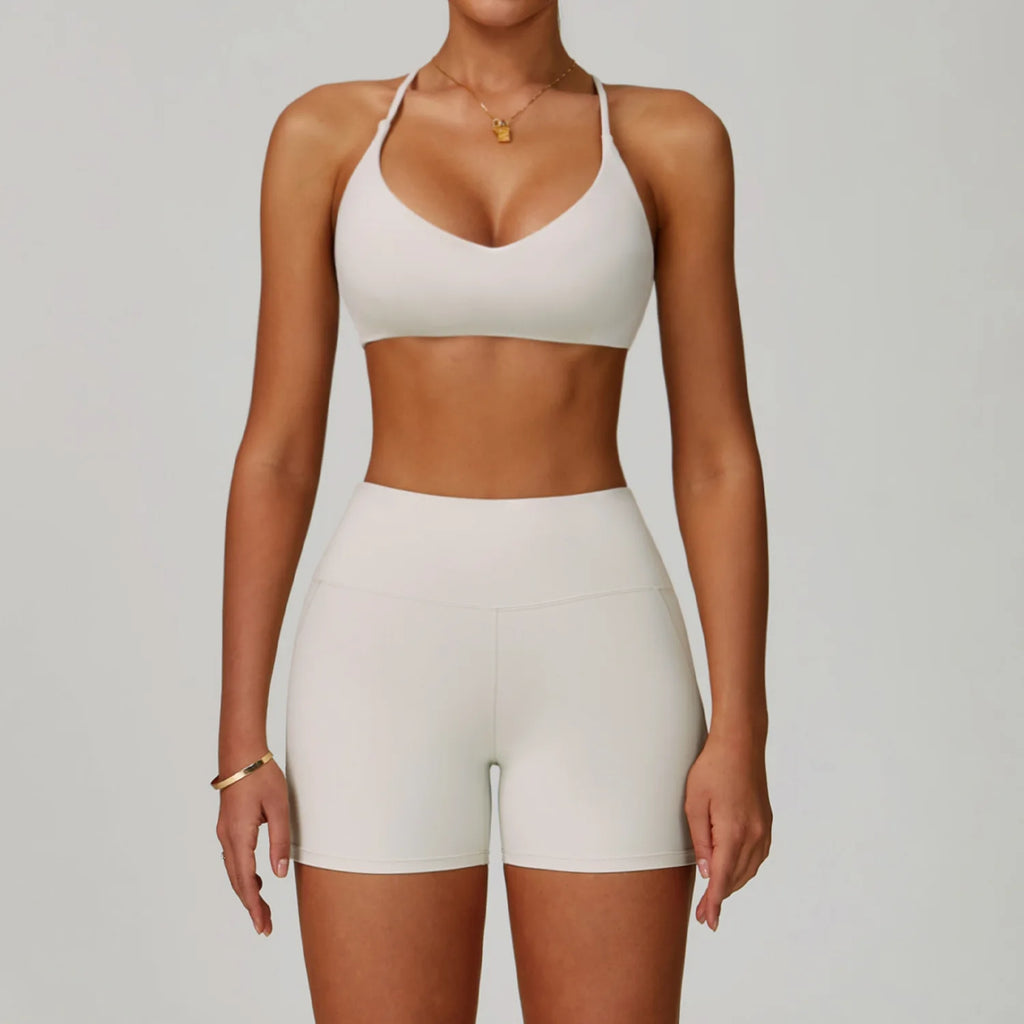 Backless Yoga Suit Halter Neck Tight Quick-drying Fitness Suit High-intensity Sports Suit Female