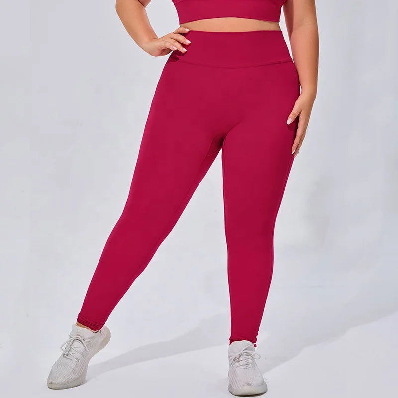 Women's Buttery Soft Four-Way Stretch Solid Ankle-Length Yoga Leggings Plus Size Sweat-Wicking High Waisted Gym Workout Pants