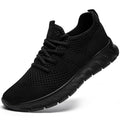 DZNAN PT053 Men Athletic Sneakers Black Loafers Casual Sports Knit Sneakers Breathable Athletic Running Walking Gym Shoe