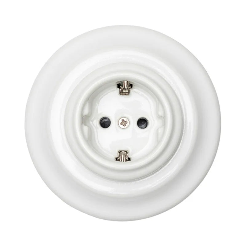 Porcelain  Electrical Wall Socket,Flush-mounted Socket Outlet 240V,16A