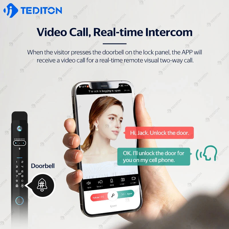 Ip66 Tuya Security Glass Sliding Door Lock Electronic Fingerprint Face Recognition Smart Door Lock Digital Lock for Slide Door