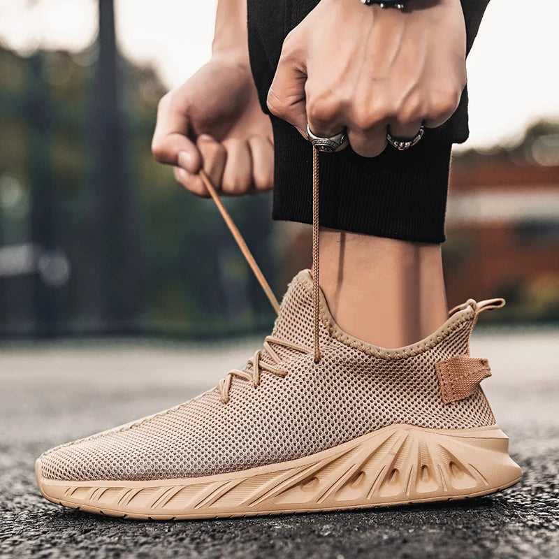 Men's Road Running Shoes Sneakers Track Trail-running Shoes Running Minimal Jogger Stretch Fabric Air Mesh Athletic Low-top