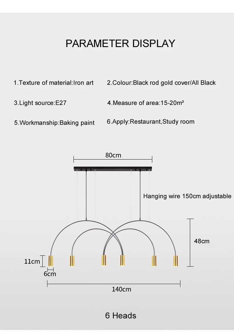 2021 New Restaurant Chandelier Light Luxury Nordic Dining Living Room Table Bar Minimalist Chandelier Simple Modern Light